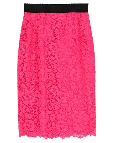 DOLCE&GABBANA Midi skirt Fuchsia 46% Cotton, 43% Viscose, 11% Polyamide