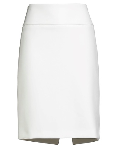 PESERICO Mini skirt SIGN White 64% Polyester, 27% Viscose, 6% Cotton, 3% Elastane