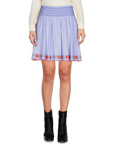 TORY BURCH Mini skirt Blue 100% Cotton, Polyester