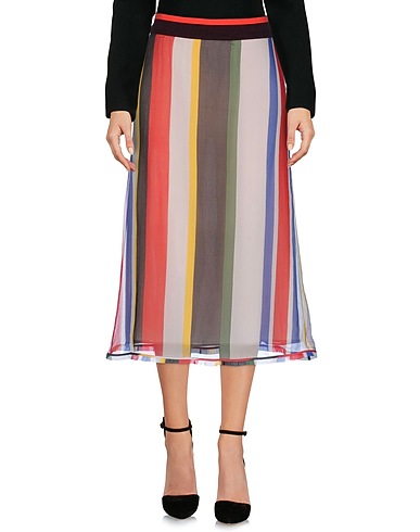 MARNI Gonna midi Rosso 90% Seta, 10% Cotone