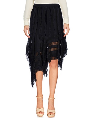 PHILOSOPHY di LORENZO SERAFINI Midi skirt Black 100% Viscose, Polyamide