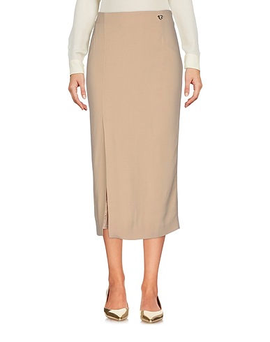 TWINSET Midi skirt Beige 53% Acetate, 45% Viscose, 2% Elastane