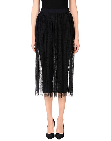 TWINSET Midi skirt Black 100% Polyamide