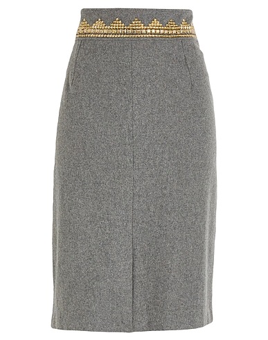 CAVALLI CLASS Midi skirt Grey 50% Wool, 48% Viscose, 2% Elastane