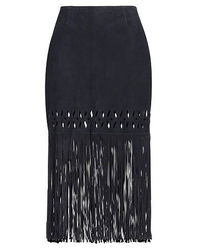 PINKO Midi skirt Midnight blue 100% Goat skin