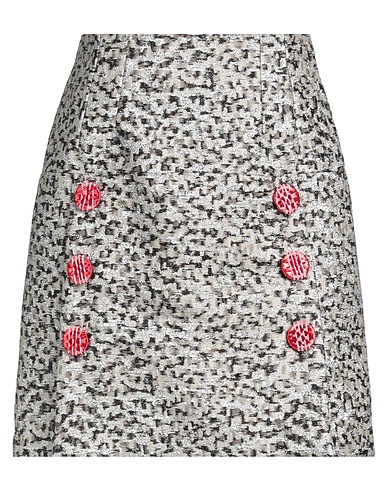 DOLCE&GABBANA Mini skirt Grey 83% Polyester, 14% Silk, 3% Polyamide