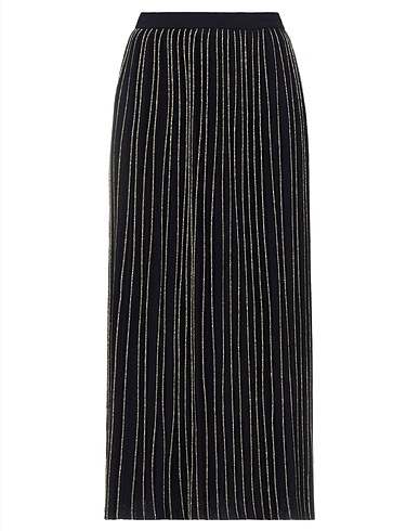 GUCCI Long skirt Midnight blue 98% Wool, 1% Polyamide, 1% Metallic fiber, Elastane