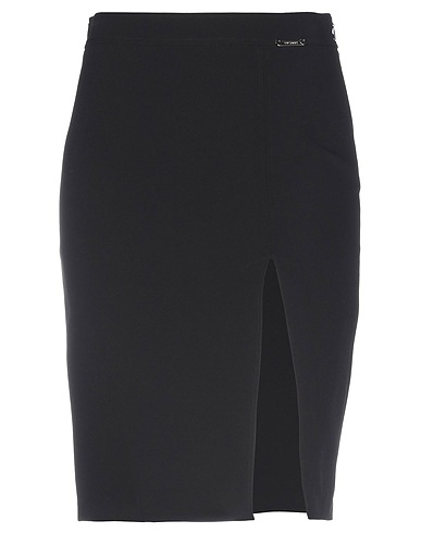 TWINSET Midi skirt Black 90% Polyamide, 10% Elastane