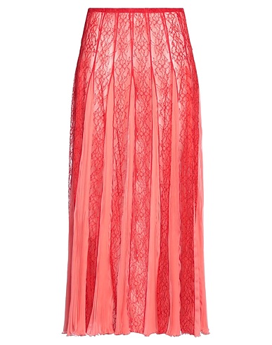 VALENTINO GARAVANI Long skirt Red 100% Silk, Polyamide, Viscose