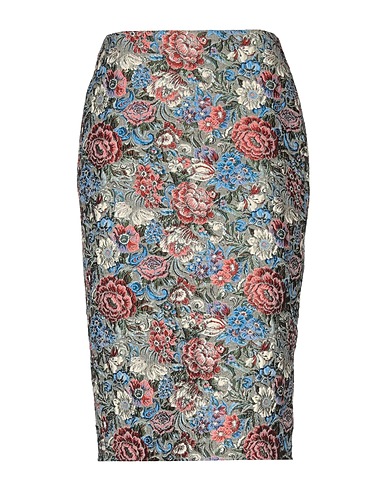 ERMANNO SCERVINO Midi skirt Blue 79% Polyester, 17% Colvera, 3% Acrylic, 1% Other Fibres, Linen