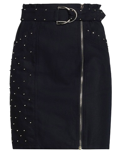 MAJE Mini skirt Midnight blue 58% Cotton, 42% Linen