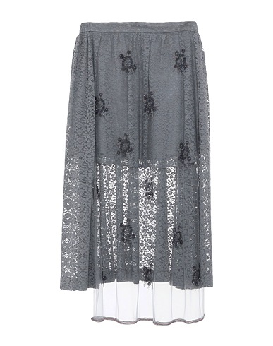 STELLA McCARTNEY Maxi Skirts Grey 100% Polyamide, Polyethylene, Polyester, Cotton, Silk