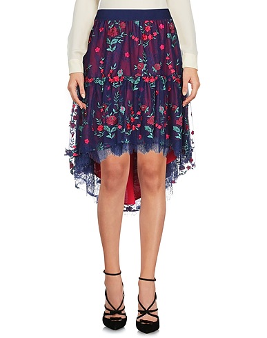 PINKO Midi skirt Midnight blue 75% Polyester, 25% Polyamide