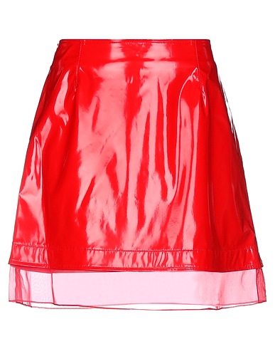 BROGNANO Mini skirt Red 66% Polyester, 34% Polyurethane, Silk