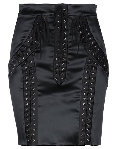 DOLCE&GABBANA Midi skirt Black 52% Acetate, 23% Polyamide, 20% Silk, 5% Elastane