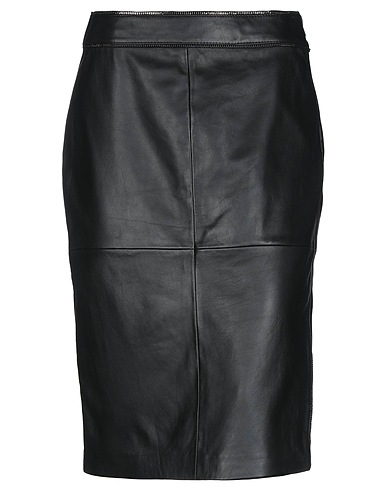 BOUTIQUE MOSCHINO Midi-Rock Schwarz 100% Schafleder