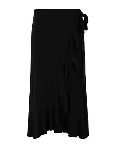 MICHAEL MICHAEL KORS Midi skirt ELV WRAP RUFFLE SKIRT
 Black 95% Viscose, 5% Elastane