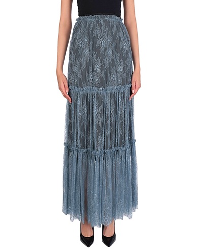 TWINSET Long skirt Slate blue 100% Polyamide