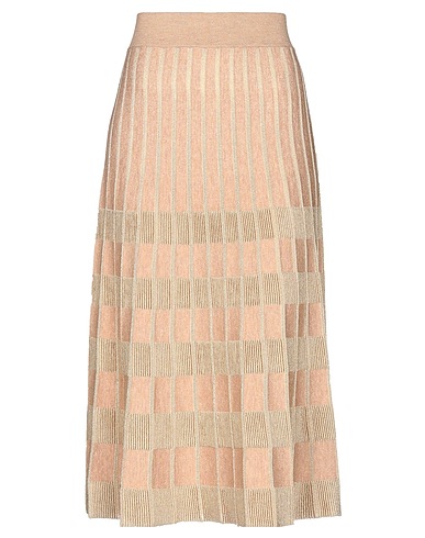 ANGELO MARANI Midi skirt Camel 49% Merino Wool, 38% Acetate, 9% Polyamide, 4% Polyester