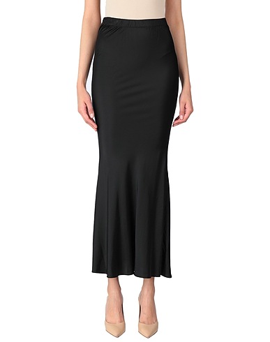 PINK MEMORIES Long skirt Black 95% Viscose, 5% Elastane