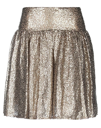 MICHAEL MICHAEL KORS Midi skirt Gold 100% Polyester, Plastic