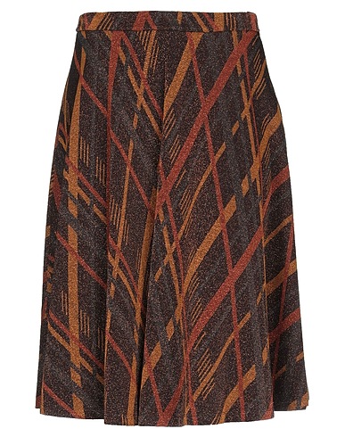 OTTOD'AME Midi-Rock Dunkelbraun 72% Viskose, 18% Polyamid, 7% Andere Fasern, 3% Elastan