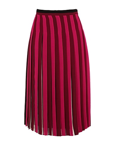 MICHAEL MICHAEL KORS Midi skirt PLEATED STRIPE SKIRT
 Fuchsia 100% Polyester