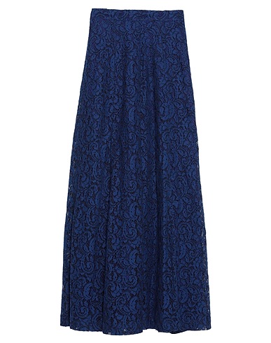BLUMARINE Long skirt Midnight blue 52% Viscose, 31% Cotton, 17% Polyamide
