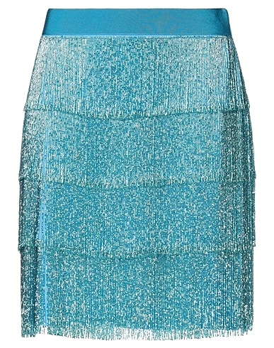 ALBERTA FERRETTI Mini skirt Turquoise 89% Acetate, 6% Silk, 5% Polyamide, Glass, Cotton