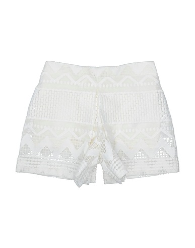DONDUP Shorts & Bermuda White 100% Polyester, Cotton, Elastane