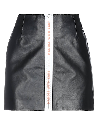 HERON PRESTON Mini skirt Black 100% Leather