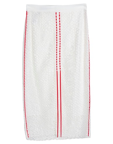 PINKO Midi skirt White 36% Cotton, 32% Polyamide, 32% Viscose, Polyester, Elastane