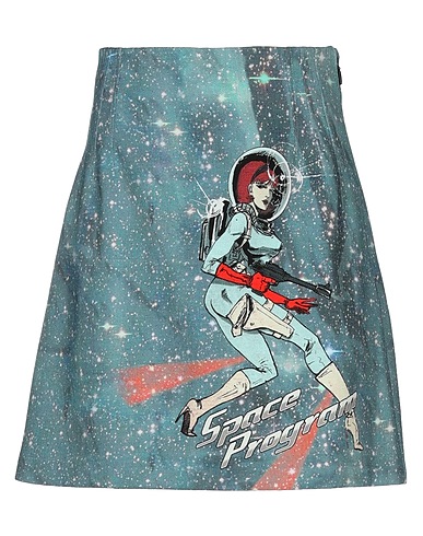 PINKO Mini skirt Slate blue 96% Polyester, 4% Elastane