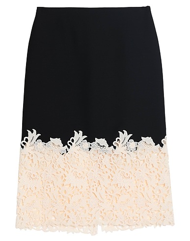 VALENTINO GARAVANI Midi skirt Black 65% Virgin Wool, 35% Silk, Cotton, Polyester