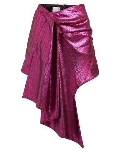 Halpern Asymmetric Sequined Tulle Mini Skirt In Pink