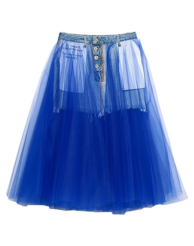 BEN TAVERNITI™ UNRAVEL PROJECT Midi skirt Bright blue 100% Cotton, Polyamide