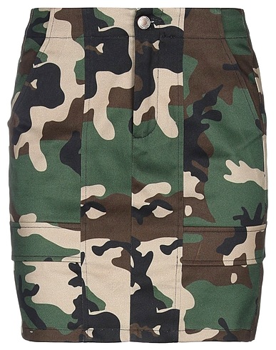 GCDS Mini skirt Military green 97% Cotton, 3% Elastane
