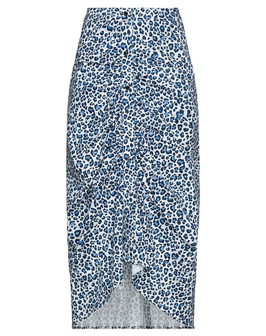 WEILI ZHENG Midi skirt Azure 97% Cotton, 3% Elastane