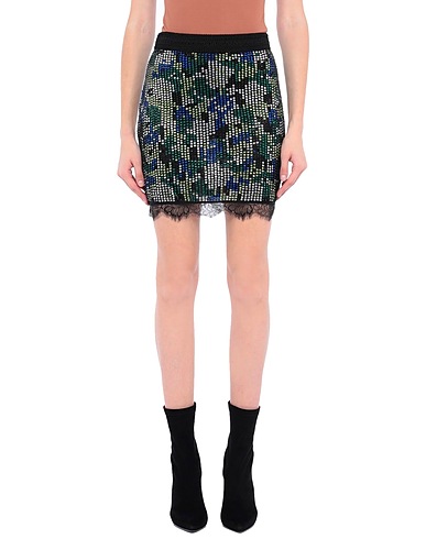 AMEN Mini skirt Black 100% Polyamide, Glass
