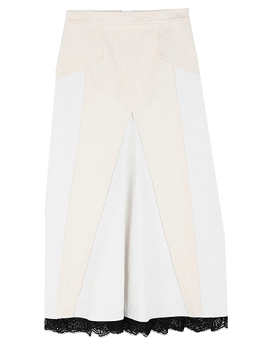 MCQUEEN Denim skirt Beige 100% Cotton, Polyamide