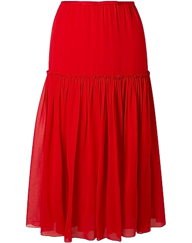 GIAMBATTISTA VALLI Midi skirt Red 100% Silk