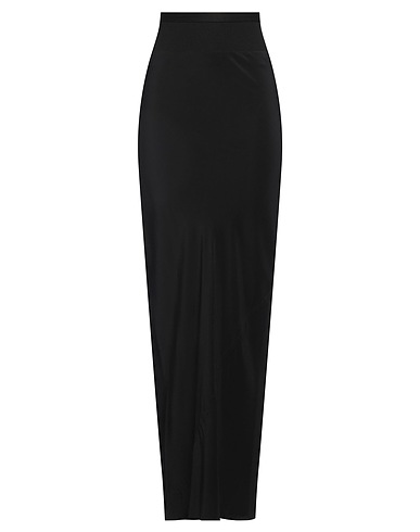RICK OWENS Long skirt Black 100% Silk, Cotton, Polyamide