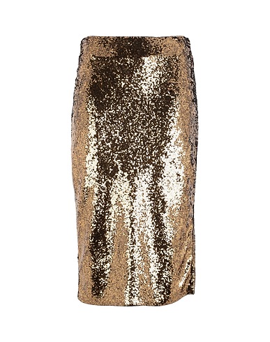 MICHAEL MICHAEL KORS Midi-Rock FITTED SEQUINED SKIRT Gold 100% Polyester