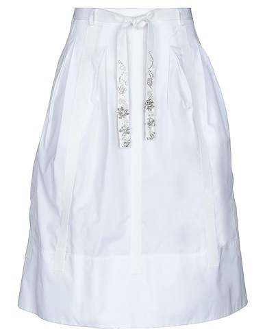 ERMANNO SCERVINO Midi skirt White 100% Cotton, Glass, Brass