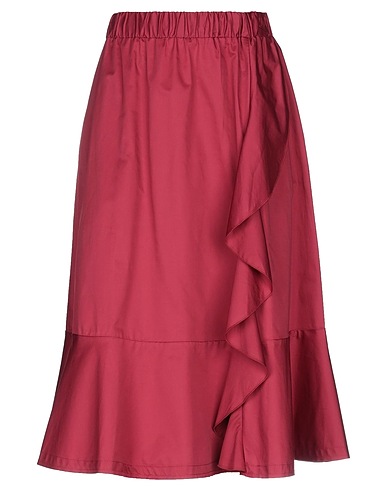 KAOS JEANS Gonna midi Bordeaux 100% Cotone