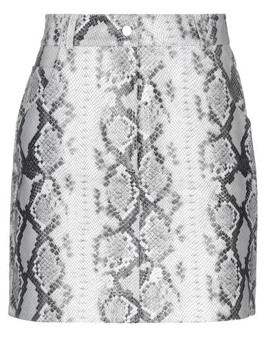 Maje Jupita Snake-effect Leather Mini Skirt In Grey