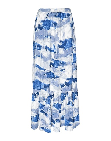 8 by YOOX Langer Rock Blau 100% Viskose