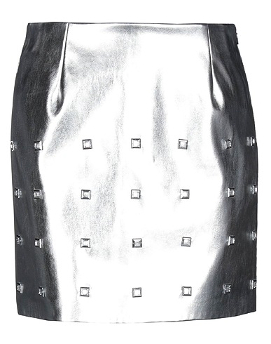 PINKO Mini skirt Silver 67% Acetate, 33% Polyester, Polyurethane