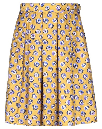 BLUGIRL Mini skirt Yellow 65% Viscose, 35% Silk
