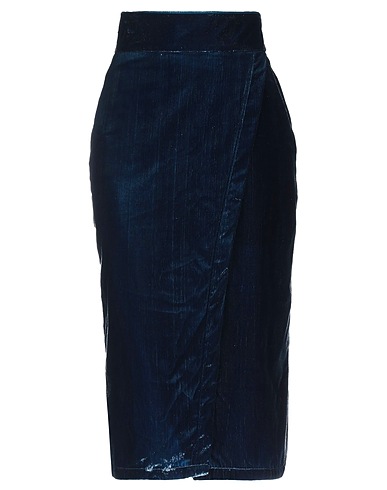 L' AUTRE CHOSE Midi skirt Midnight blue 100% Polyester